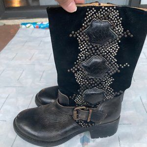 We Are Brand Black Handmade Italian Suede and Leather Boots